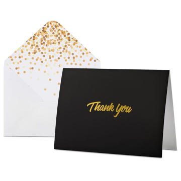 Geschenk Design Custom Danke Karten mit Umschlag, Kraftpapier Danke Karten Gold